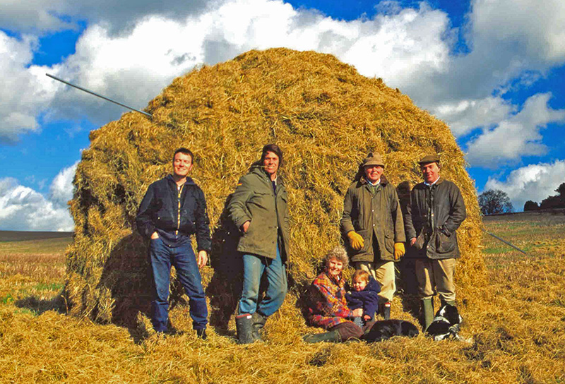 The wonderfull haystack crew :Farmer Eric Hutton and familyand Richard